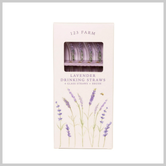 123 Farm Lavender Drinking Straws Set Of 4