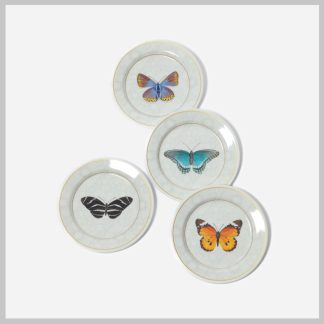 Butterfly Melamine Dessert/Salad Plates Set Of 4