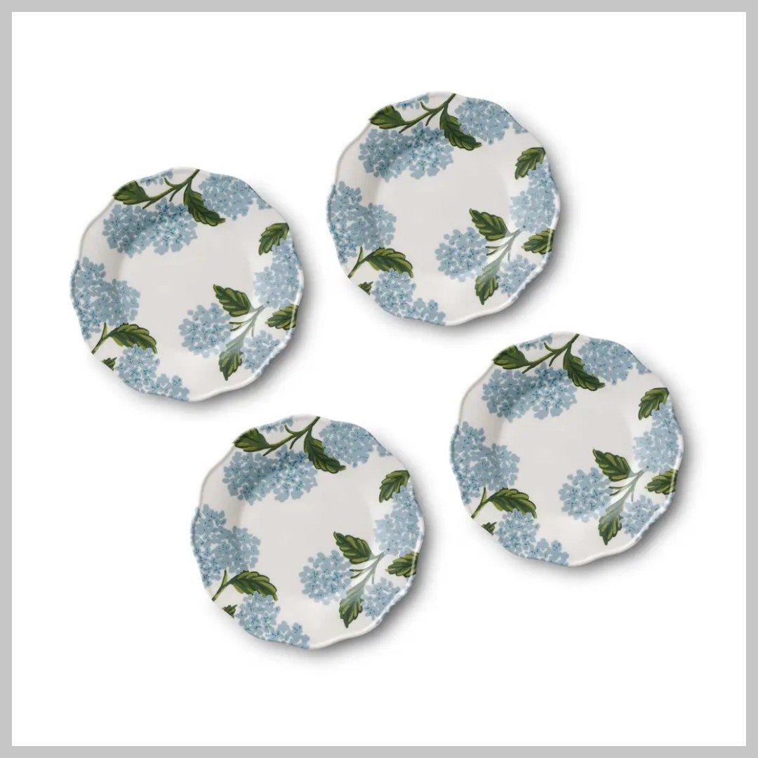 Rifle Paper Hydrangea Dessert Plates Set of 4 - Image 2