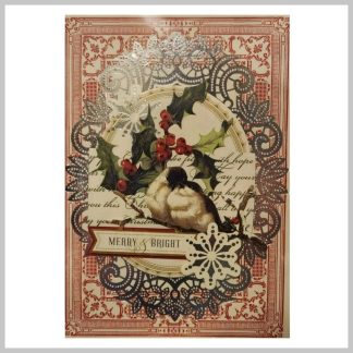 Holiday Greeting Card by Anna Griffin-Birds with Holly