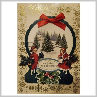 Holiday Greeting Card by Anna Griffin-Green Snow Globe