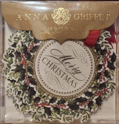 Gift Tags by Anna Griffin-Merry Christmas Wreath