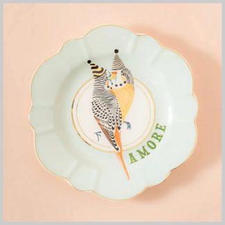 Yvonne Ellen Parrots Flower Plate