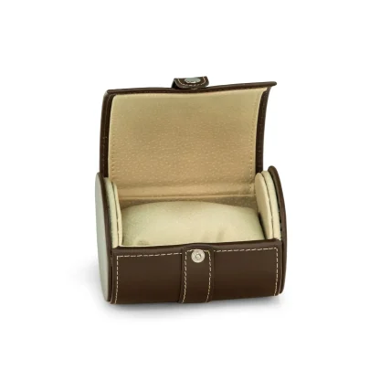 BeyBerk International Brown Leather Single Watch Travel Case - Image 3