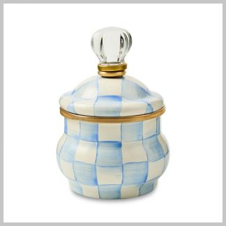 MacKenzie-Childs Sky Check Lidded Sugar Bowl