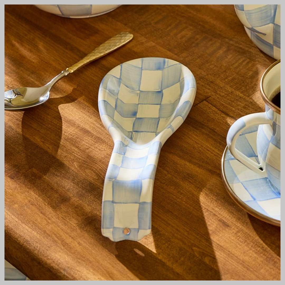 MacKenzie-Childs Sky Check Spoon Rest - Image 2