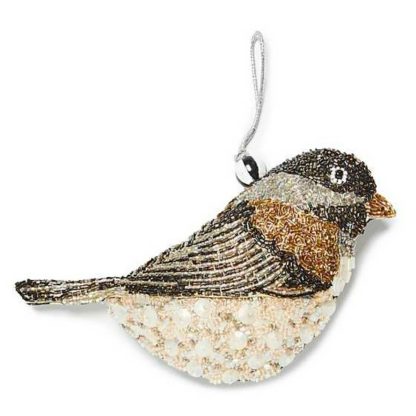 MacKenzie-Childs Holiday- Beaded Ornament- Sparrow Bird