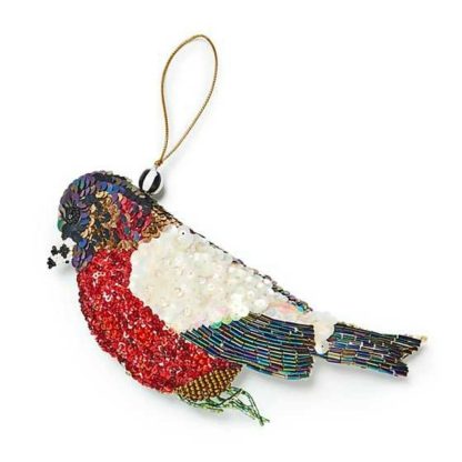 MacKenzie-Childs Holiday- Beaded Ornament- Red Bird