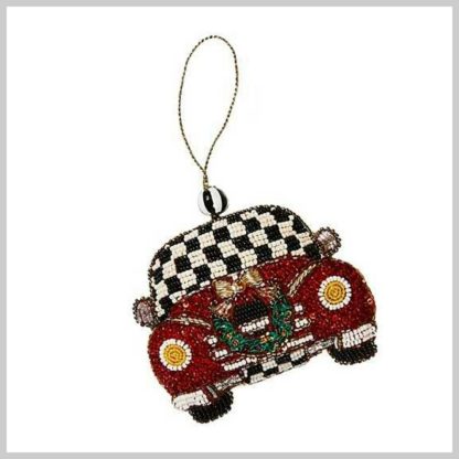 MacKenzie-Childs Holiday- Beaded Ornament- Courtly Car