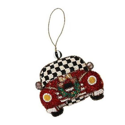 MacKenzie-Childs Holiday- Beaded Ornament- Courtly Car