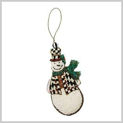 MacKenzie-Childs Holiday- Beaded Ornament- Courtly Snowman