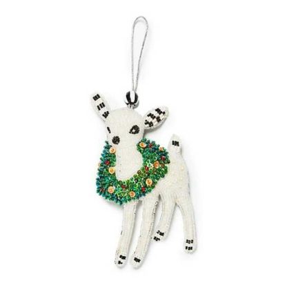 MacKenzie-Childs Holiday- Beaded Ornament- Deary Deer