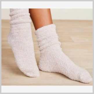 Barefoot Dreams CozyChic Women's Tall Ankle Sock-Stone/Cream