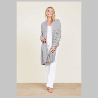 Barefoot Dreams CozyChic Heathered Travel Shall-Dove Gray