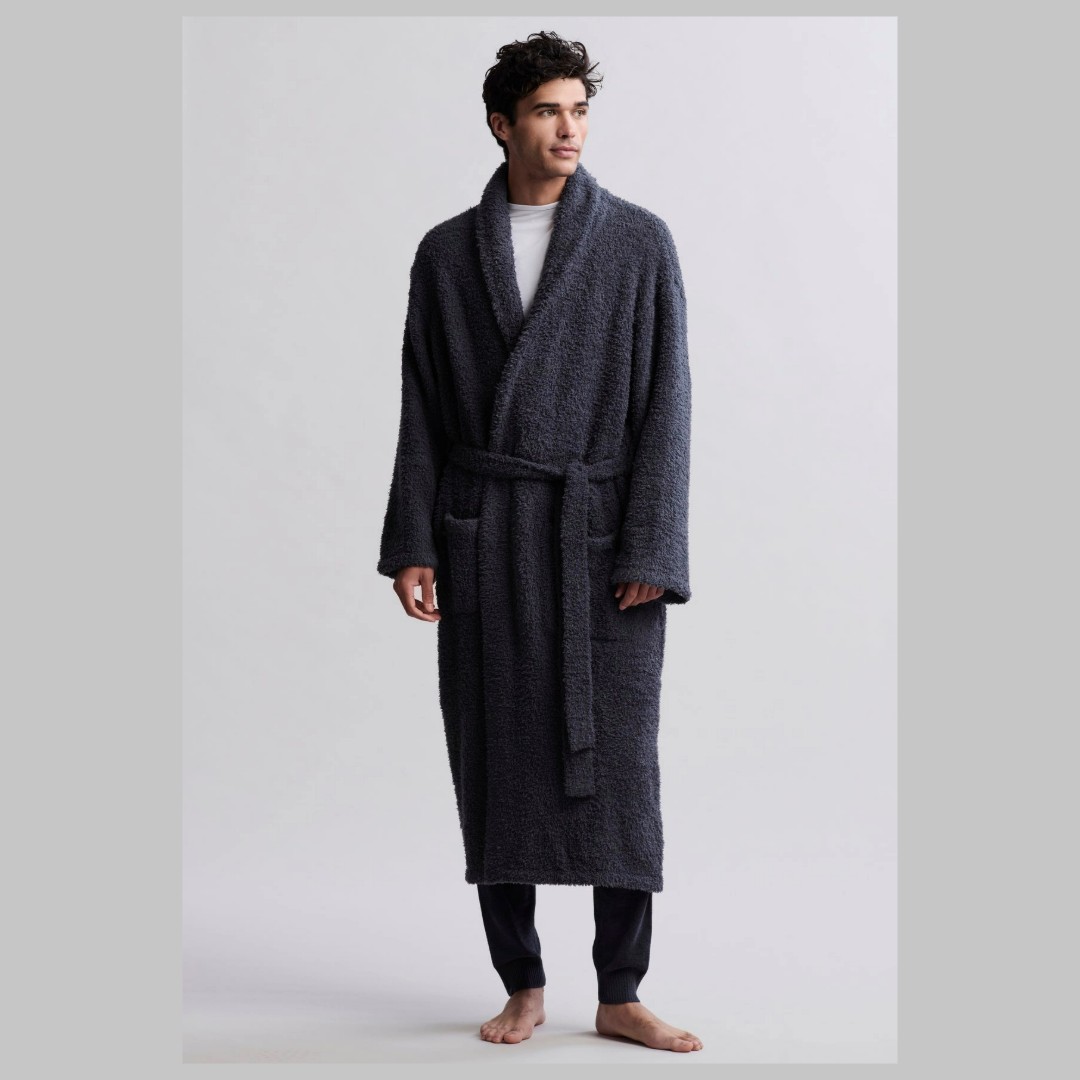 Barefoot Dreams CozyChic Adult Robe-Slate Blue