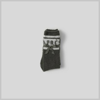 Barefoot Dreams CozyChic Apres Ski Socks-Dark Moss Cream S/M