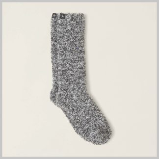 Barefoot Dreams CozyChic Heathered Adult Socks-Slate Blue White L/XL