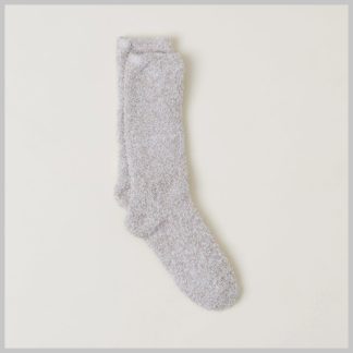 Barefoot Dreams CozyChic Heathered Adult Socks-Stone White S/M
