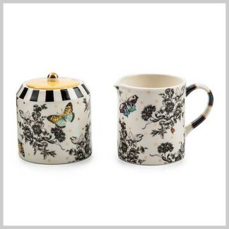 MacKenzie-Childs Butterfly Toile Creamer & Sugar Set