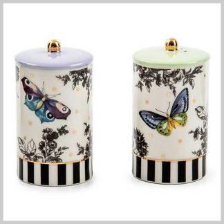 MacKenzie-Childs Salt & Pepper Set-Butterfly Toile