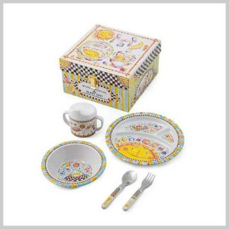 MacKenzie-Childs Holiday- Blast Off! Toddler's Dinnerware Set-Darling Gift!