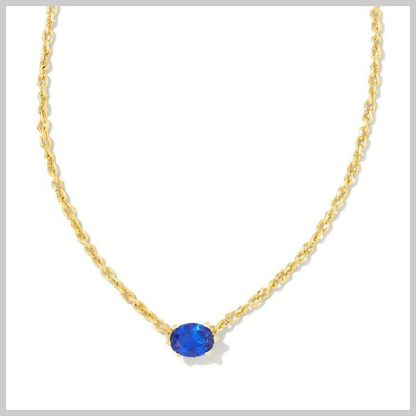 Kendra Scott Cailin Crystal Pendant Necklace-Blue Crystal