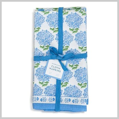 Cloth Napkins-Blue Hydrangea- Set of 4