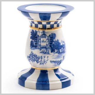 MacKenzie-Childs Royal Toile Pillar Candle Holder-Short