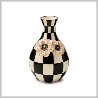 MacKenzie-Childs Blush Poppy Check Vase