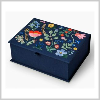 Rifle Paper Strawberry Fields Large Embroidered Keepsake Box