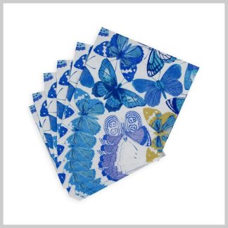 Caspari Butterfly Blue Cocktail Napkins