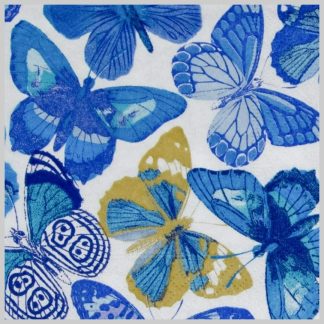 Caspari Butterflies Blue Lunch Napkins