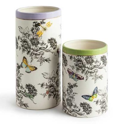 MacKenzie-Childs Butterfly Toile Vase-Short - Image 4