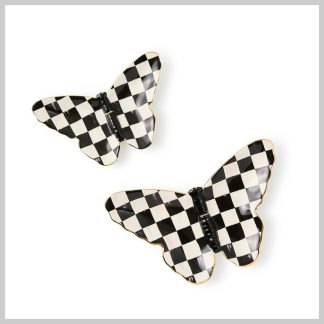 MacKenzie-Childs Trinket Dishes, Butterfly Check Set Of 2