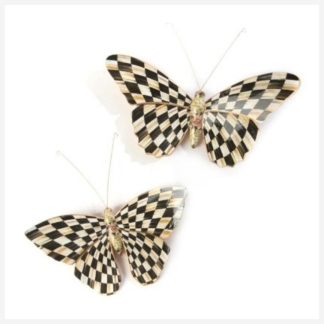 MacKenzie-Childs Butterfly Duo Wall Decor-Courtly Check