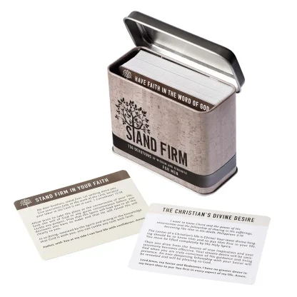 Christian Art Gifts Stand Firm Cards in Tin - Image 3