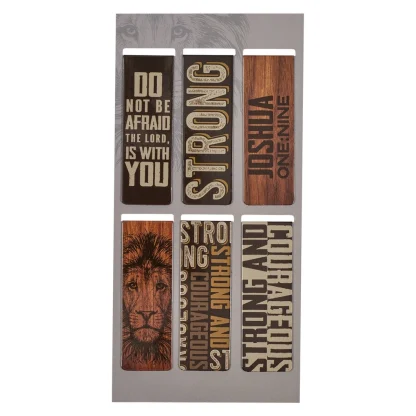 Christian Art Gifts Magnetic Bookmark Set Strong and Courageous - Image 3