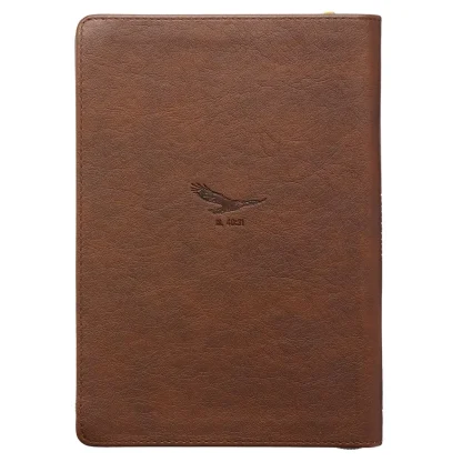 Christian Art Gifts Journal Classic Zip Brown They Will Soar Isa. 40:31 - Image 5