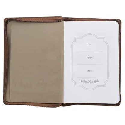 Christian Art Gifts Journal Classic Zip Brown They Will Soar Isa. 40:31 - Image 4