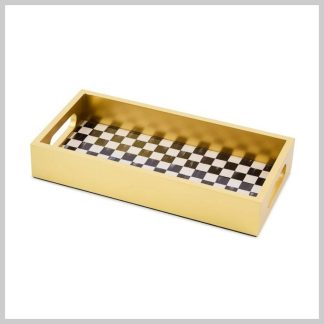 MacKenzie-Childs Courtly Check Glass Vanity Tray
