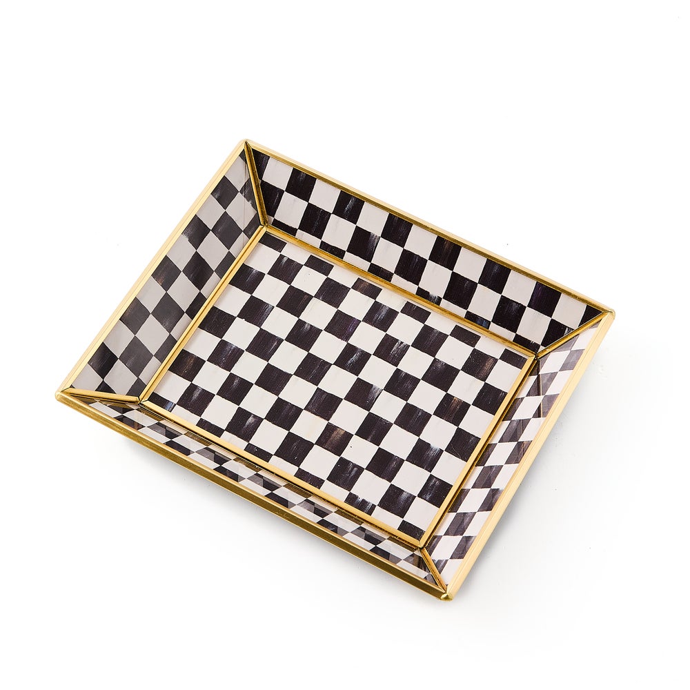 MacKenzie-Childs Courtly Check Small Glass Tray - Image 2