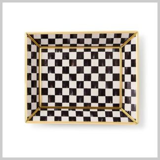 MacKenzie-Childs Courtly Check Small Glass Tray