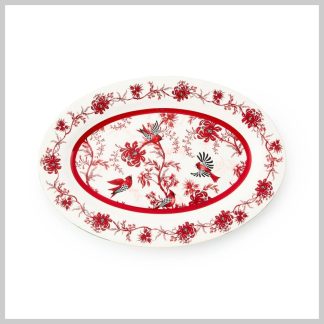 MC Cardinal Toile Oval Platter