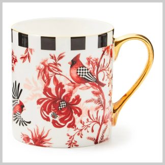 Mackenzie-Childs Holiday- Cardinal Toile Mug