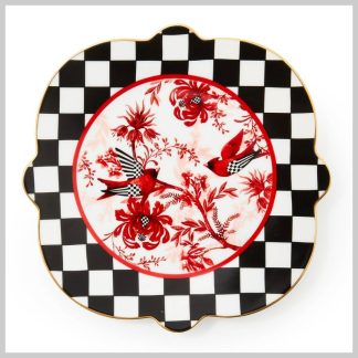 Mackenzie-Childs Holiday- Cardinal Toile Salad Plate