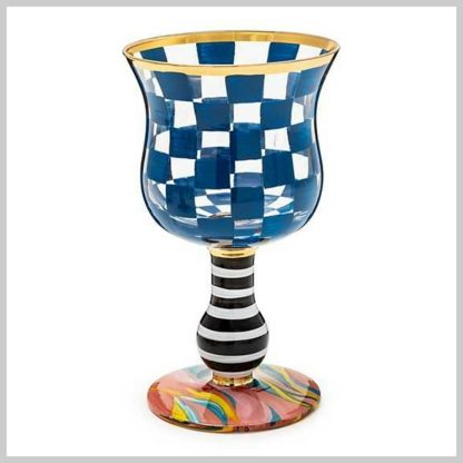 MacKenzie-Childs Carnival Royal-Wine Glass