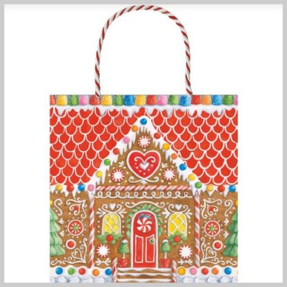 Caspari Gift Bag Gingerbread House-Small
