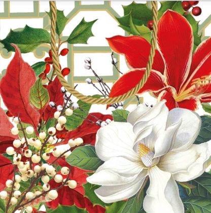 Caspari Gift Bag Christmas Garden-Small - Image 2