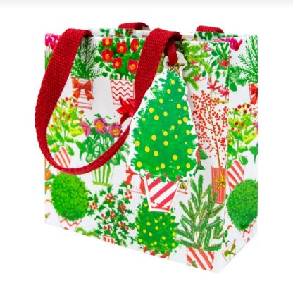 Caspari Gift Bag Christmas Flower Market-Small - Image 3