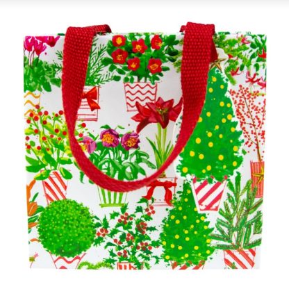 Caspari Gift Bag Christmas Flower Market-Small - Image 2